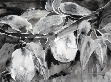 En blanco y negro Painting - Peras blancas y negras
